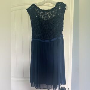 Navy David’s bridal size 14